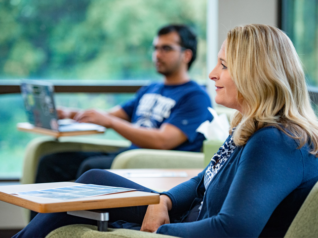 A graduate student in class